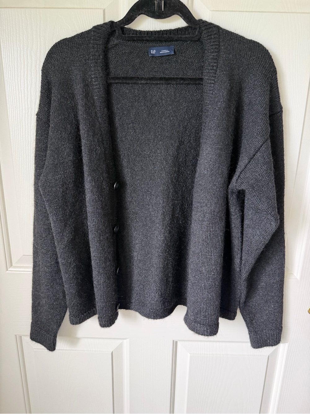GAP Dark Charcoal Open-Front Knit Cardigan